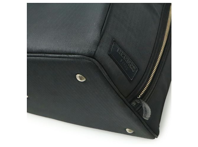 Hermès Sac Chien Toilè Chevron 2way pet bag Noir - vue 3