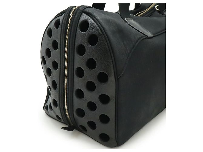 Hermès Sac Chien Toilè Chevron 2way pet bag Noir - vue 5