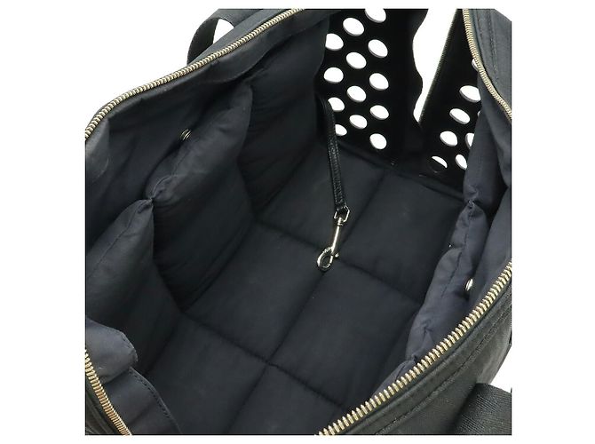 Hermès Sac Chien Toilè Chevron 2way pet bag Noir - vue 8
