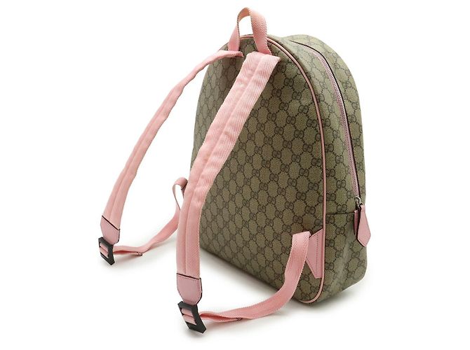 Zaino Gucci GG Supreme in PVC Rosa Multicolore Beige - vista 2