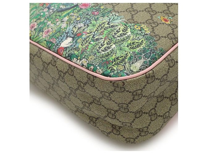 Zaino Gucci GG Supreme in PVC Rosa Multicolore Beige - vista 3
