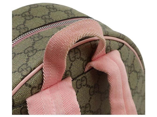 Zaino Gucci GG Supreme in PVC Rosa Multicolore Beige - vista 4