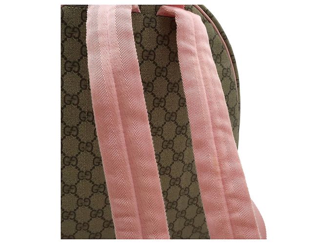 Zaino Gucci GG Supreme in PVC Rosa Multicolore Beige - vista 5