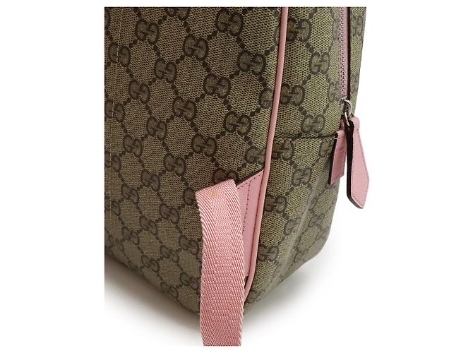 Zaino Gucci GG Supreme in PVC Rosa Multicolore Beige - vista 6