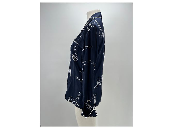 Autre Marque Camicia blu navy stampata - vista 3