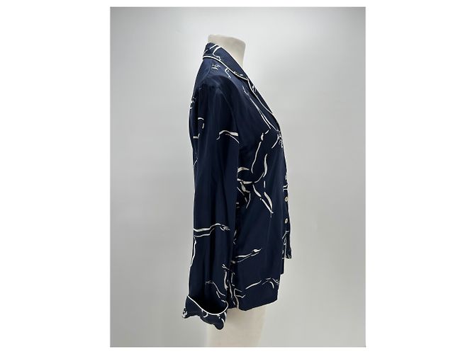 Autre Marque Camicia blu navy stampata - vista 4