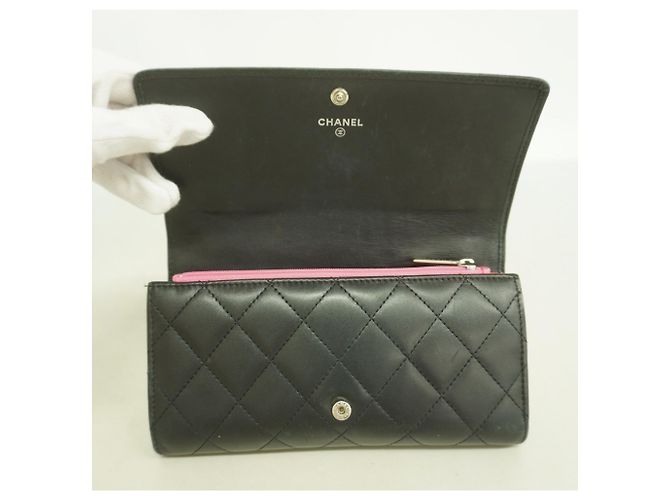Cartera larga de cordero Cambon Chanel Negro - vista 8