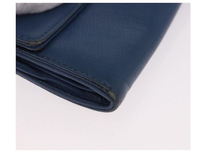 Chanel Lucky Clover Long Flap Wallet Leather Blue - view 7