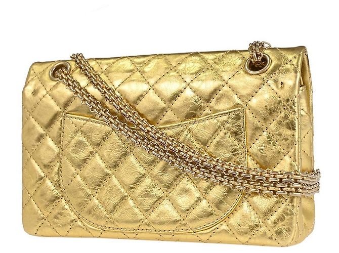 Chanel Reissue 2.55 Flap in pelle metallizzata D'oro - vista 2