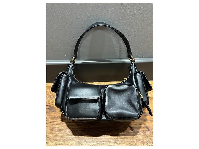 Borsa Hobo in pelle nera Miu Miu Nero - vista 10