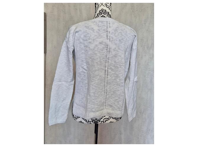Hartford Damen Pullover Größe 1/36/S weiß Baumwollstrick - Ansicht 3
