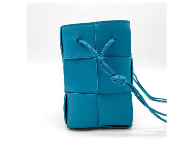 Borsa a tracolla a secchiello Cassette Bottega Veneta Blu - vista 3