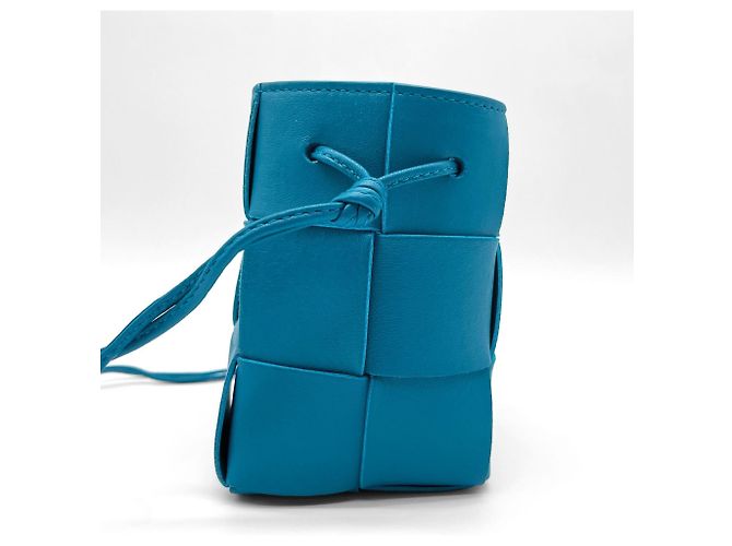 Borsa a tracolla a secchiello Cassette Bottega Veneta Blu - vista 4