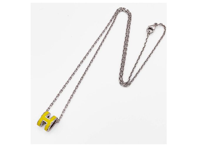 Hermès Pendente Collana Mini Pop H HERMES Argento Giallo - vista 4