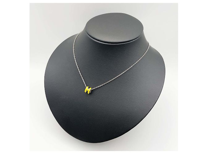 Hermès Pendente Collana Mini Pop H HERMES Argento Giallo - vista 7