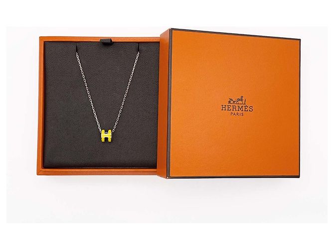 Hermès Pendente Collana Mini Pop H HERMES Argento Giallo - vista 8