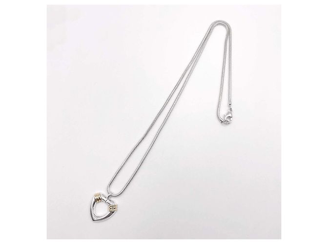 Tiffany & Co Collana combinata a catena a serpente e molla a forma di cuore Tiffany Argento D'oro - vista 4