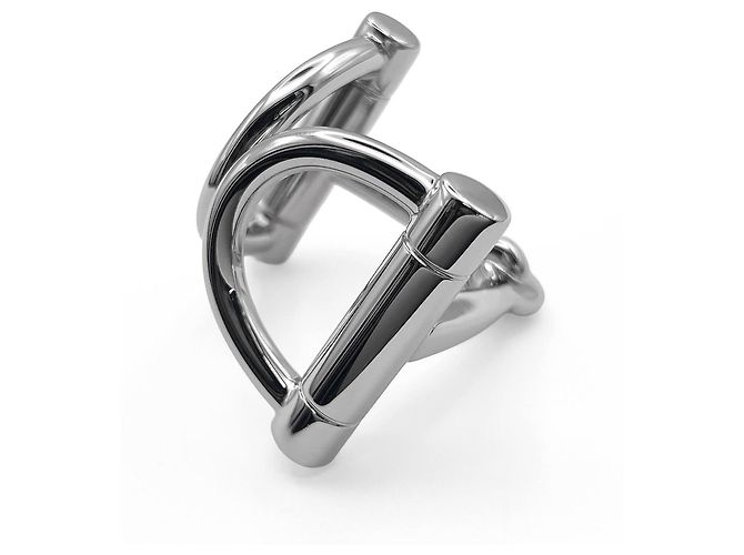 Ring Hermès Anillo para pañuelo Mini Double D Hermes Plata - vista 3