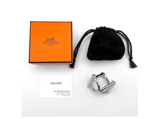 Ring Hermès Anillo para pañuelo Mini Double D Hermes Plata - vista 8