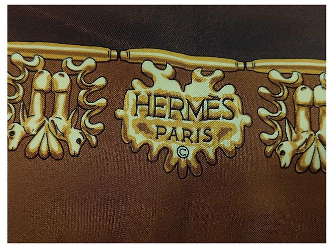 Hermès Hermes Carré 90 Seta multicolore 90 x 90 Marrone - vista 4