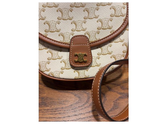 Céline Celine Triomphe Canvas Umhängetasche Braun Beige - Ansicht 10