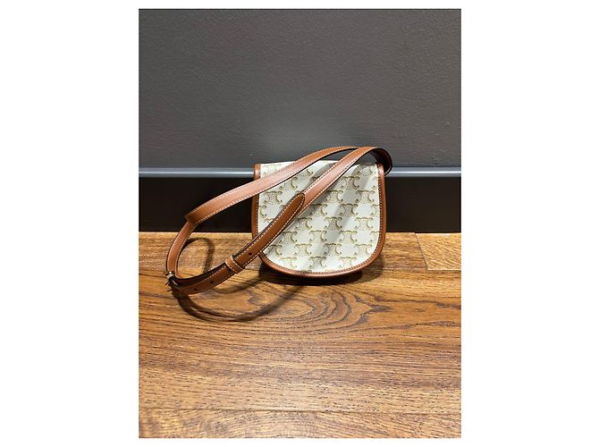 Céline Celine Triomphe Canvas Umhängetasche Braun Beige - Ansicht 11