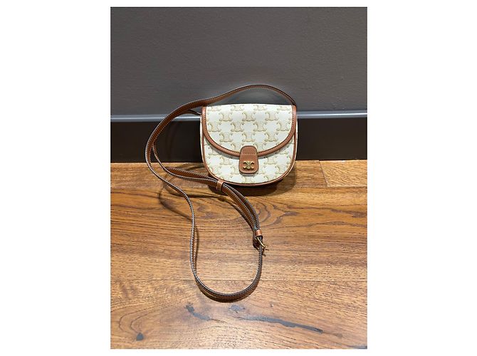 Céline Celine Triomphe Canvas Umhängetasche Braun Beige - Ansicht 12