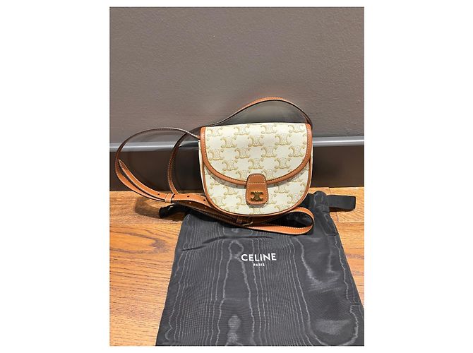 Céline Celine Triomphe Canvas Umhängetasche Braun Beige - Ansicht 2