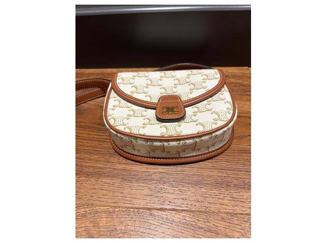 Céline Celine Triomphe Canvas Umhängetasche Braun Beige - Ansicht 8