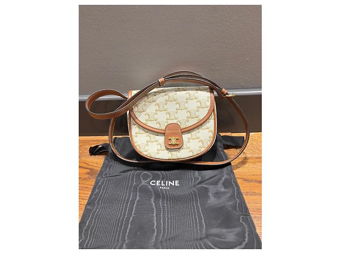 Céline Celine Triomphe Canvas Umhängetasche Braun Beige - Ansicht 9