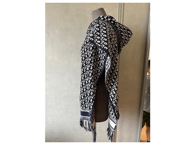Poncho Christian Dior Monogram Negro Blanco - vista 4
