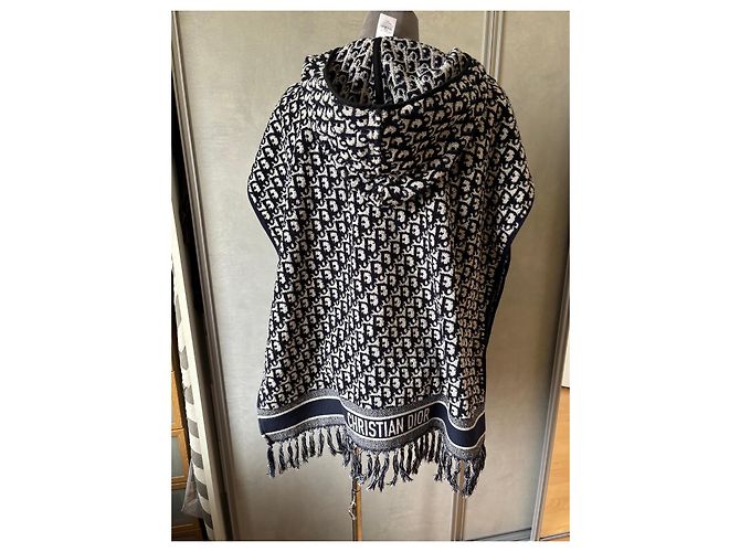 Poncho Christian Dior Monogram Negro Blanco - vista 5