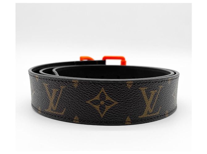 Cintura Signature Louis Vuitton da uomo Marrone Arancione - vista 4