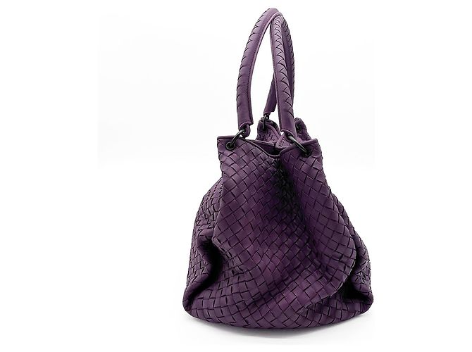 Borsa Parachute Bottega Veneta in pelle Intrecciato viola - vista 3