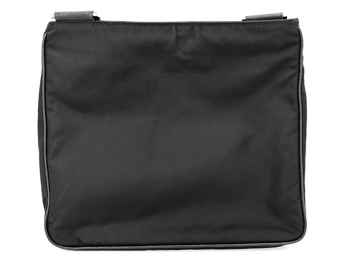 Borsa a tracolla in nylon nero e pelle Saffiano Prada - vista 2