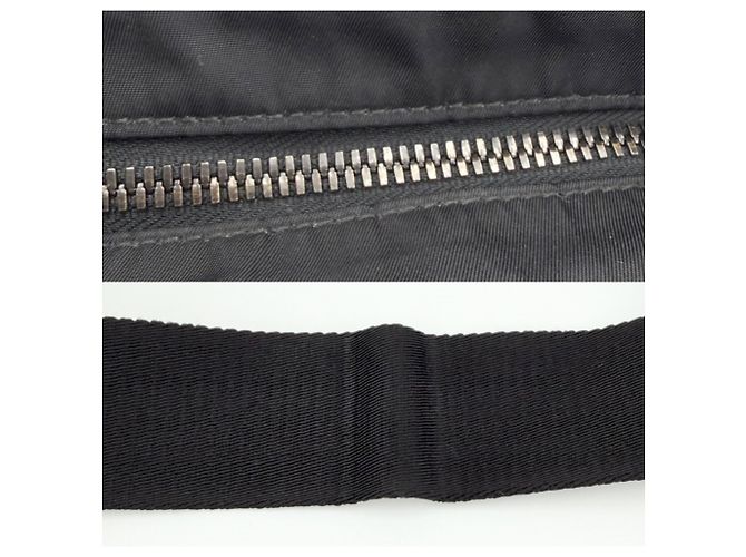 Borsa a tracolla in nylon nero e pelle Saffiano Prada - vista 7