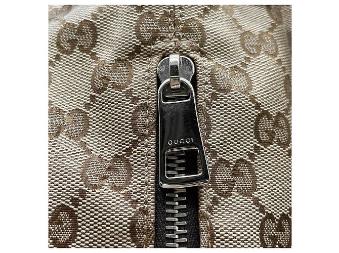 Zaino Gucci in tela GG marrone e pelle - vista 10