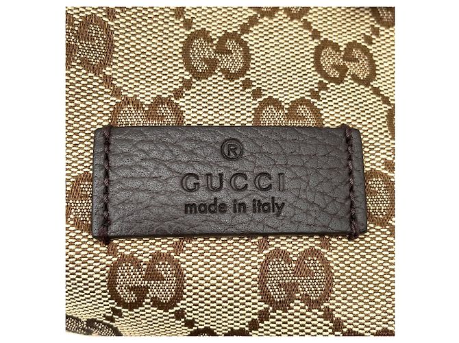 Zaino Gucci in tela GG marrone e pelle - vista 13