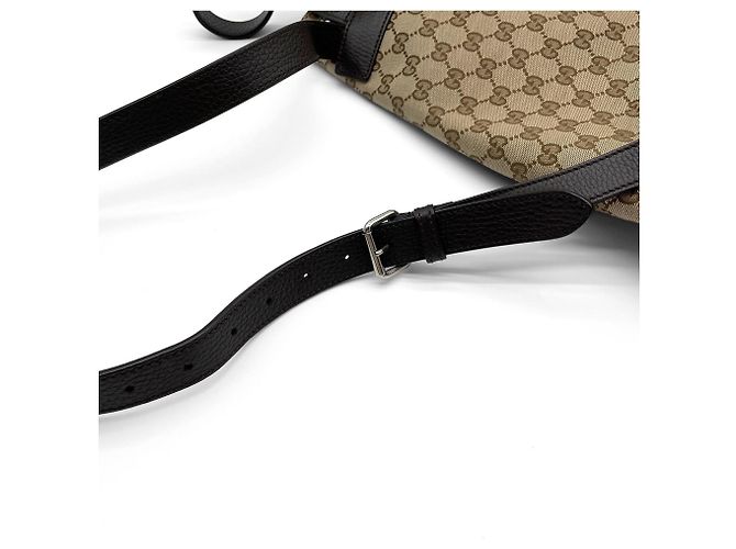 Zaino Gucci in tela GG marrone e pelle - vista 14