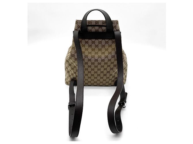Zaino Gucci in tela GG marrone e pelle - vista 2