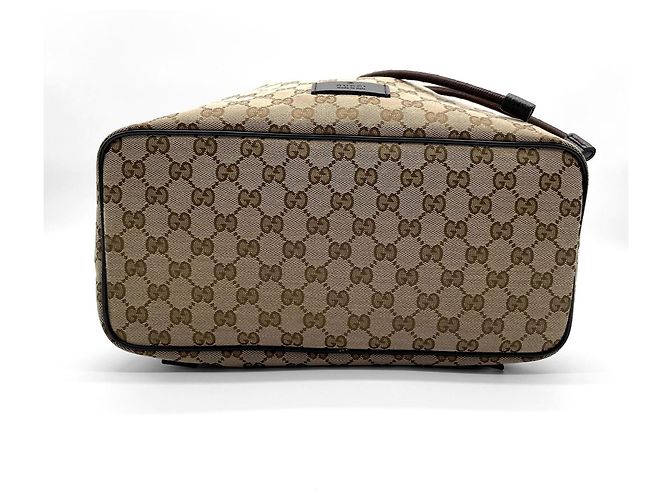 Zaino Gucci in tela GG marrone e pelle - vista 5