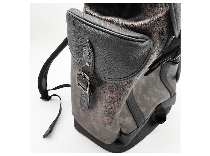 Zaino Coach Hitch nero e marrone in pelle - vista 11