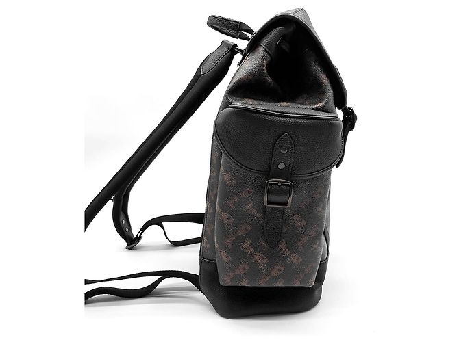 Zaino Coach Hitch nero e marrone in pelle - vista 4