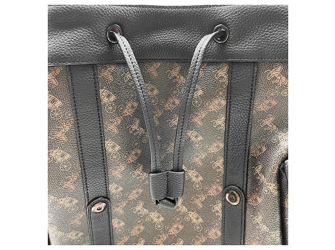 Zaino Coach Hitch nero e marrone in pelle - vista 9