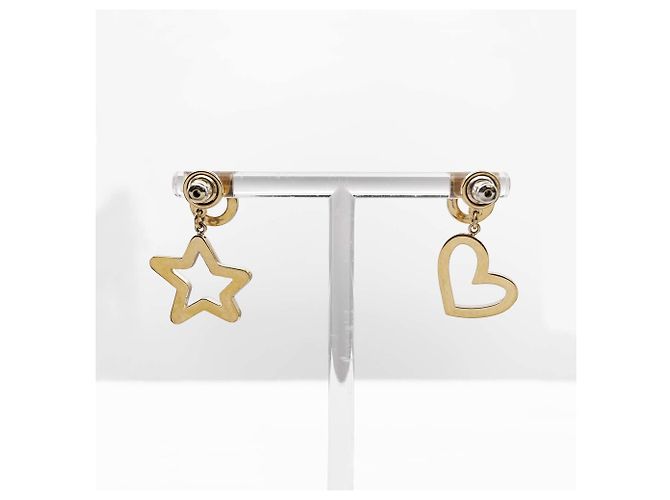 Orecchini Salvatore Ferragamo Gancini Heart Star Swing D'oro - vista 2