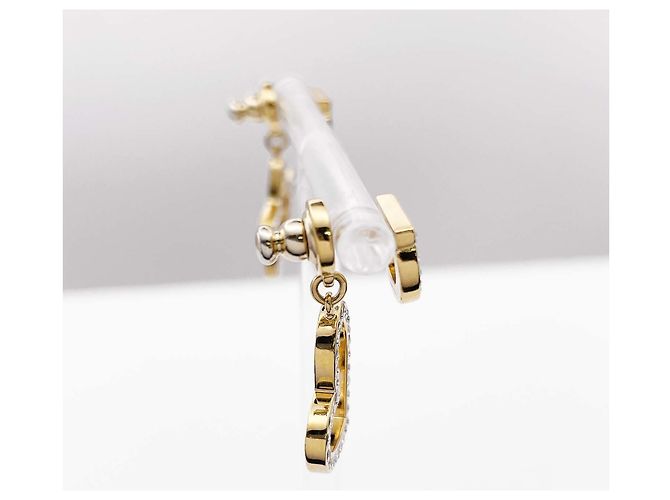 Orecchini Salvatore Ferragamo Gancini Heart Star Swing D'oro - vista 3