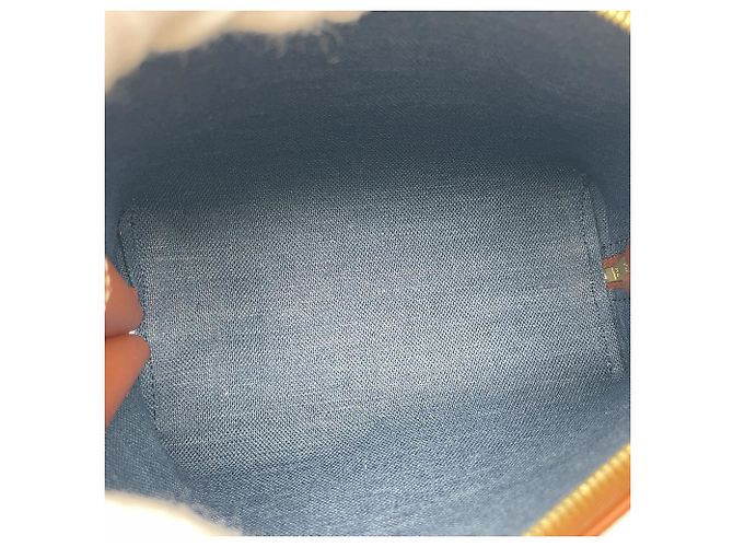 Triomphe Céline Clutch Celine in denim con catena Marrone Blu Multicolore - vista 8