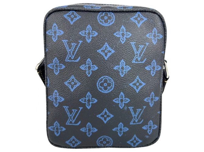 Borsa a tracolla Louis Vuitton Monogram Record Christopher da uomo Blu navy - vista 2