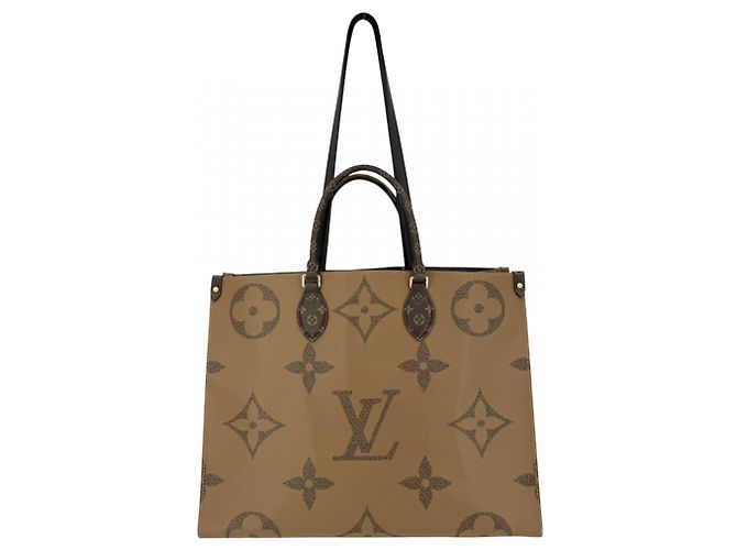 Borsa Tote OnTheGo GM da donna Louis Vuitton Marrone Beige - vista 2