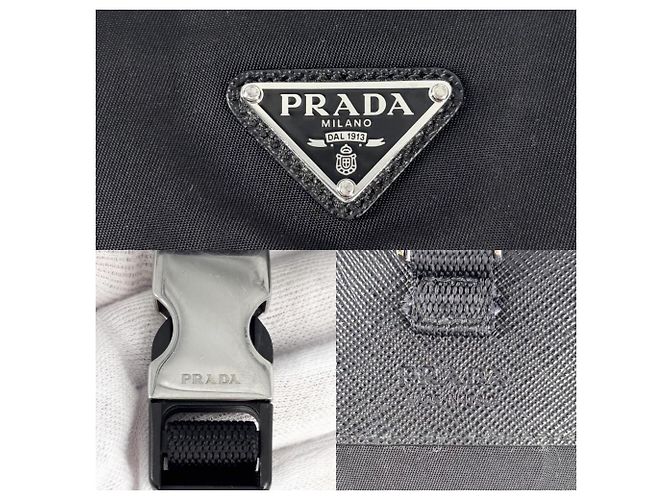 Borsa a tracolla in nylon nero Prada - vista 5